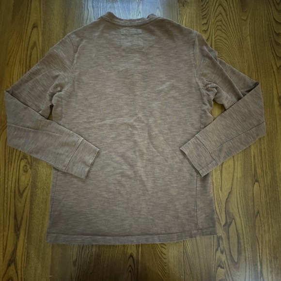 Prana Rust Brown Long Sleeve Cotton Blend Henley Shirt Men's Size M - Picture 3 of 5
